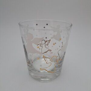 Anchor Hocking Clear Glass Gold White Angel and Star Design Mid-Century Modern